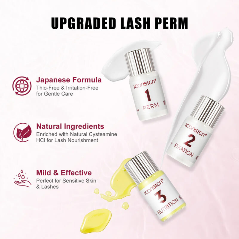 ICONSIGN 90 Days Curl Vegan Multiple Natural Plant Extra Cysteamine HCL 2in1 Lash Lift and Brow Lamination Kit Eyelash Perm Set - 图片 3