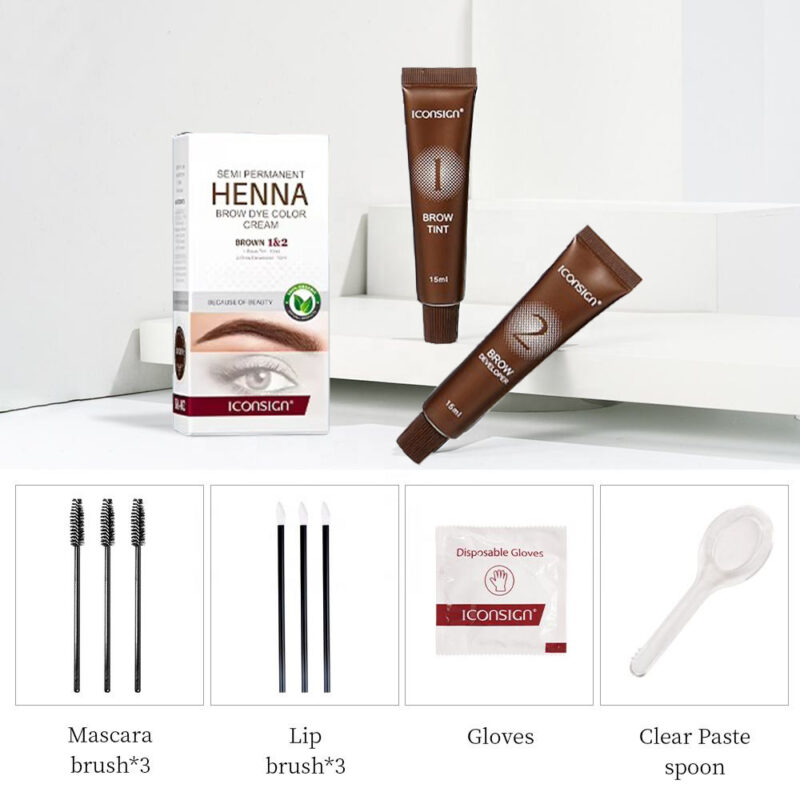 Henna Eyebrow Tint Kit Eyebrow Gel - 图片 3